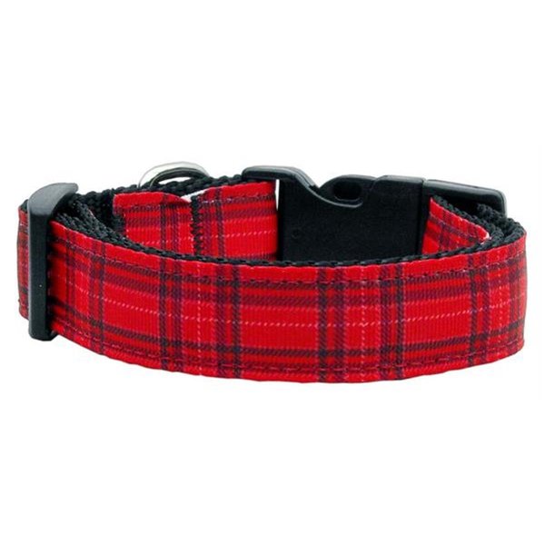 Unconditional Love Plaid Nylon Collar  Red Large UN787851